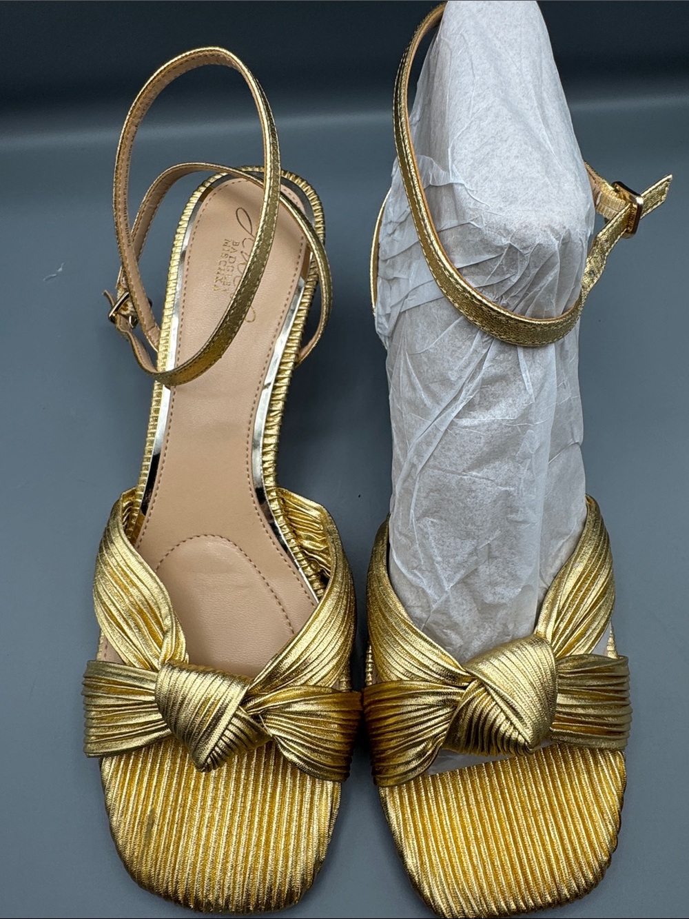 Jewel Badgley Mischka Women's Hudson Knot Block Heel Evening Sandals - Picture 2 of 4